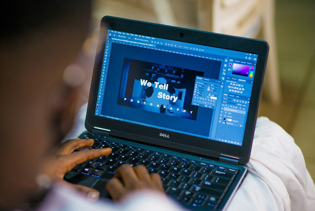 programming student on laptop