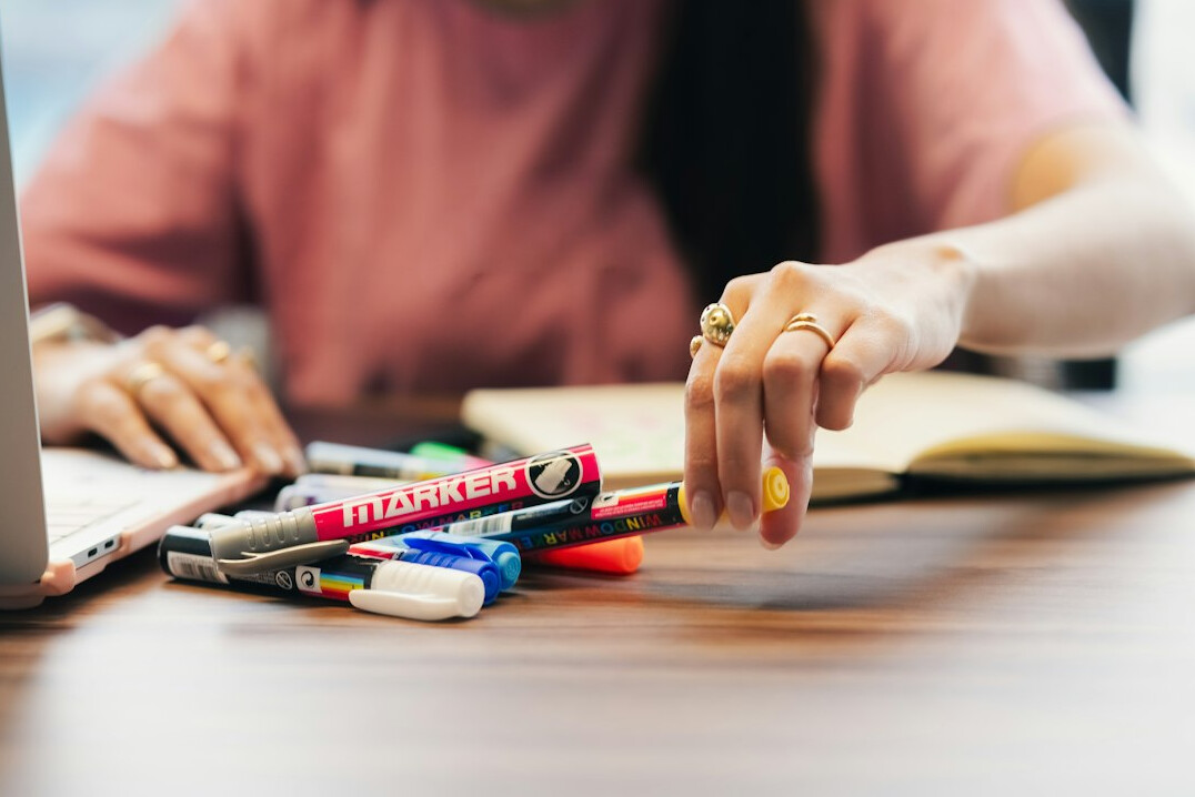 person selecting tech course materials